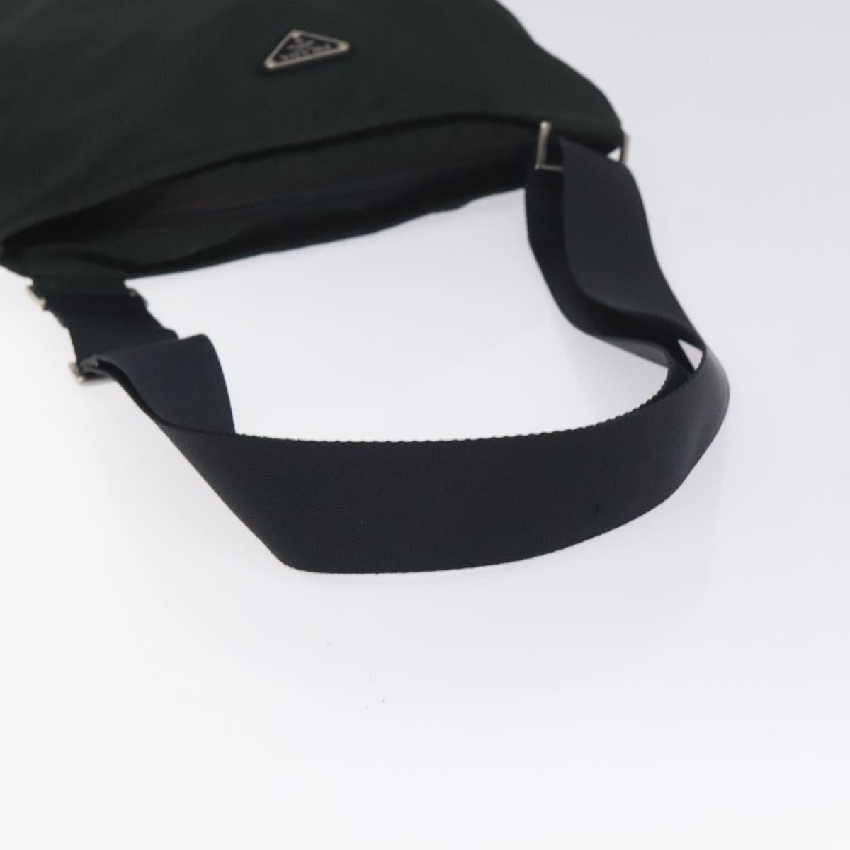 PRADA Shoulder Bag Nylon Black Silver