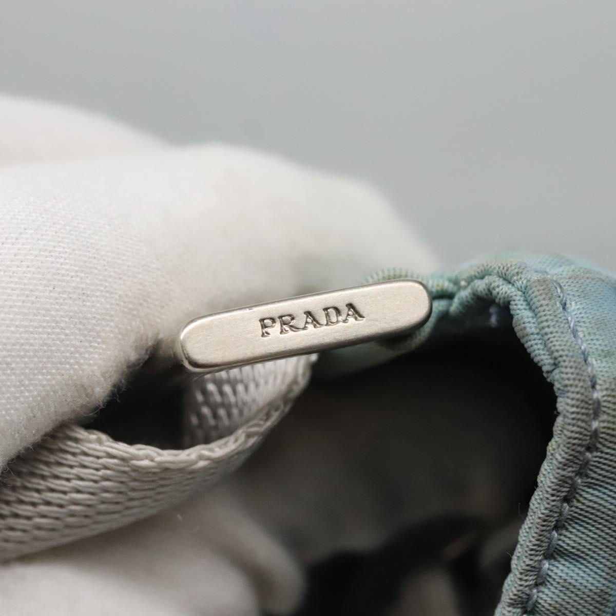 PRADA Shoulder Bag Nylon Blue Silver