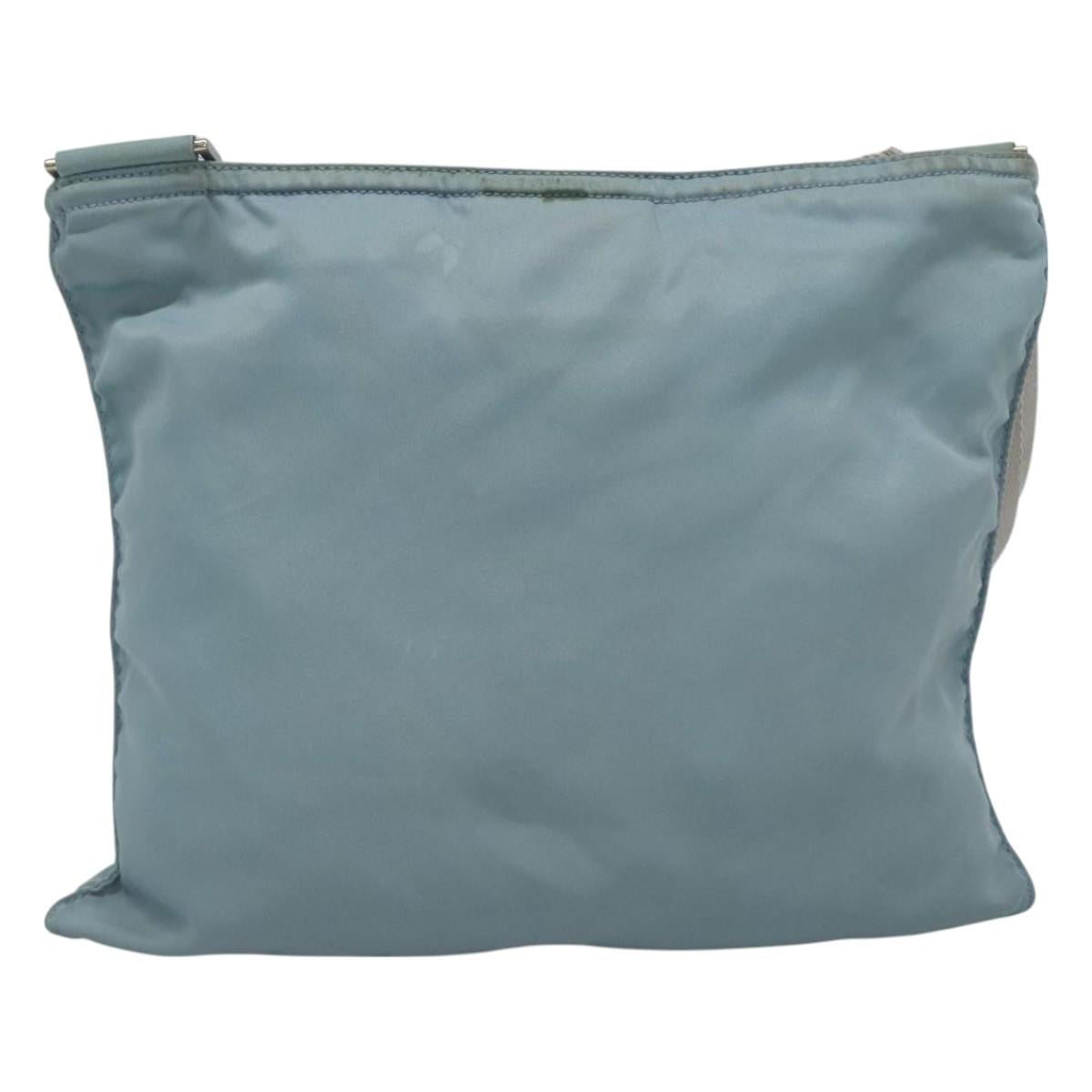 PRADA Shoulder Bag Nylon Blue Silver