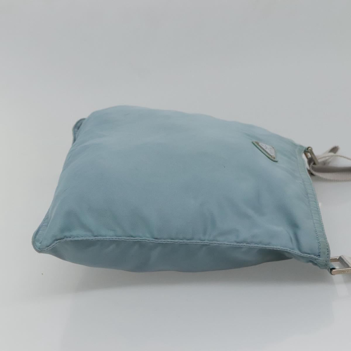 PRADA Shoulder Bag Nylon Blue Silver