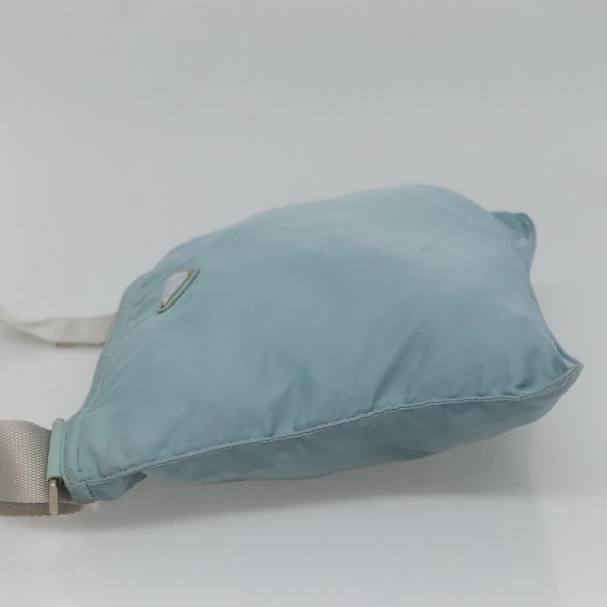 PRADA Shoulder Bag Nylon Blue Silver