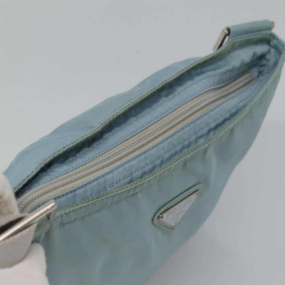 PRADA Shoulder Bag Nylon Blue Silver