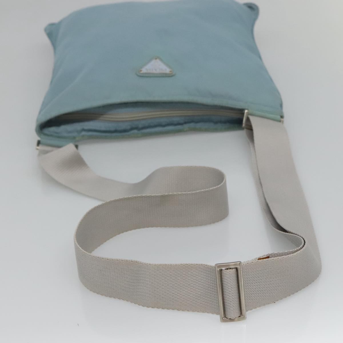 PRADA Shoulder Bag Nylon Blue Silver