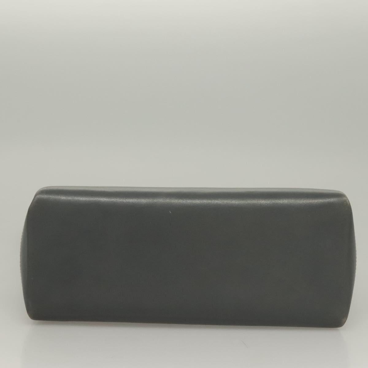 GUCCI Hand Bag Leather Gray Silver
