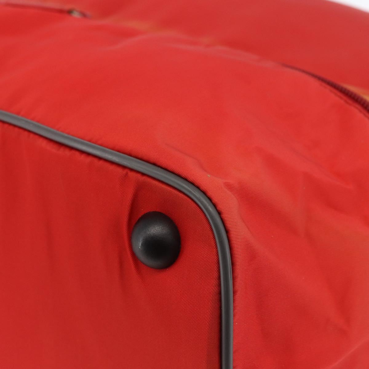 PRADA Boston Bag Nylon Red Silver