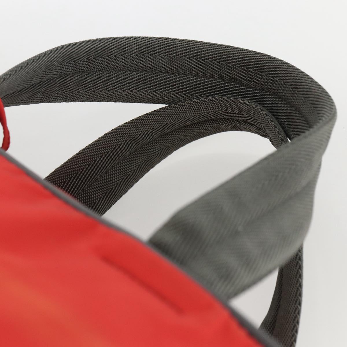 PRADA Boston Bag Nylon Red Silver