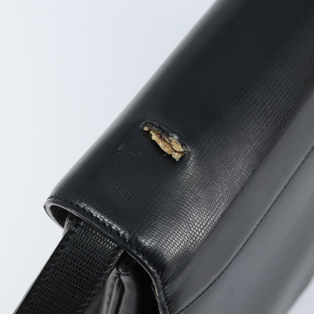 CELINE Hand Bag Leather 2way Black Gold