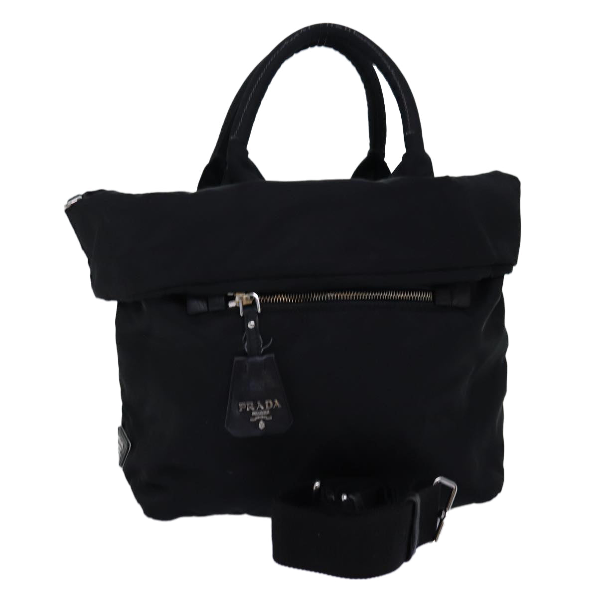 PRADA Hand Bag Nylon 2way Black