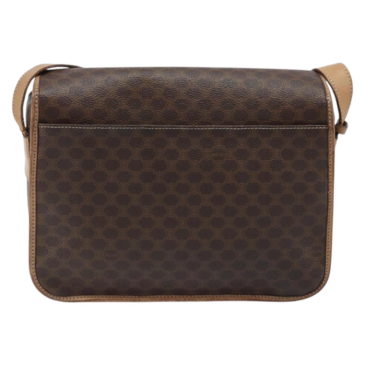 CELINE Macadam Canvas Shoulder Bag PVC Leather