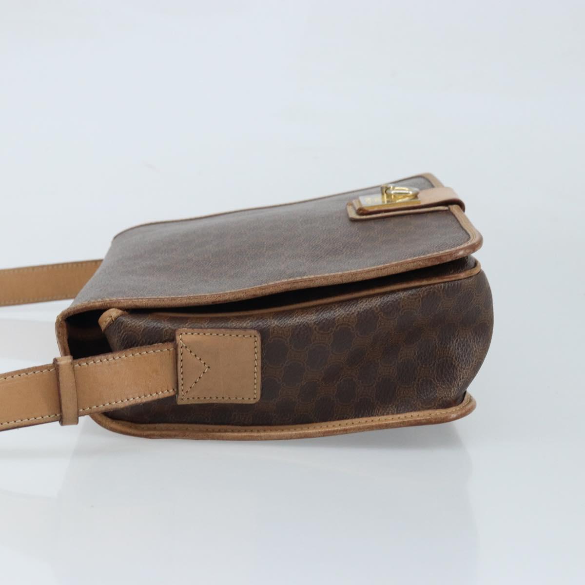 CELINE Macadam Canvas Shoulder Bag PVC Leather