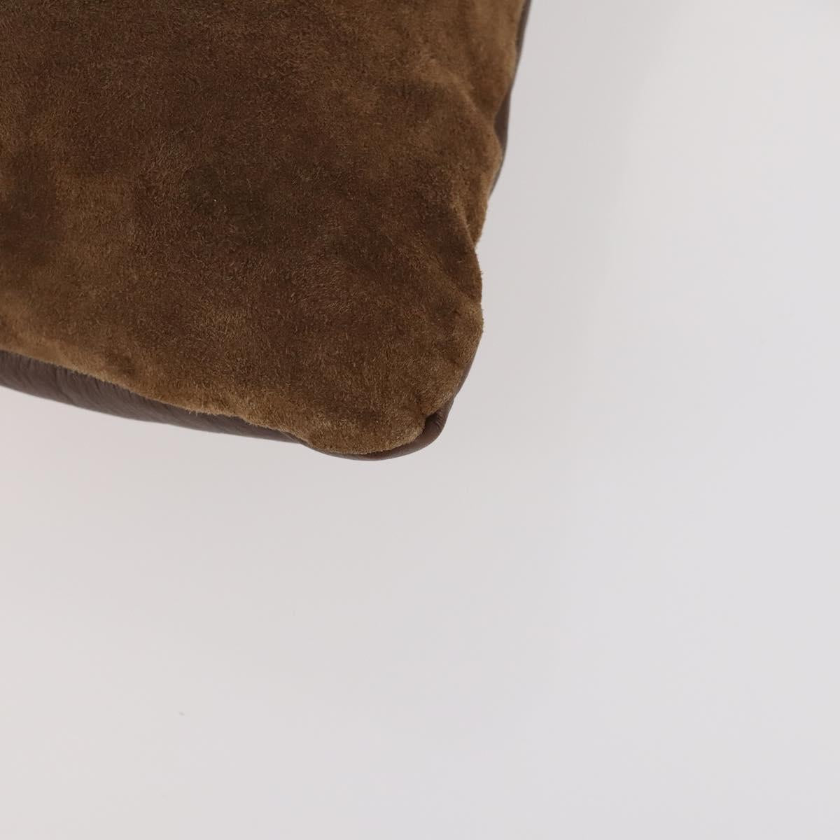 BURBERRY Shoulder Bag Suede Leather Brown Silver