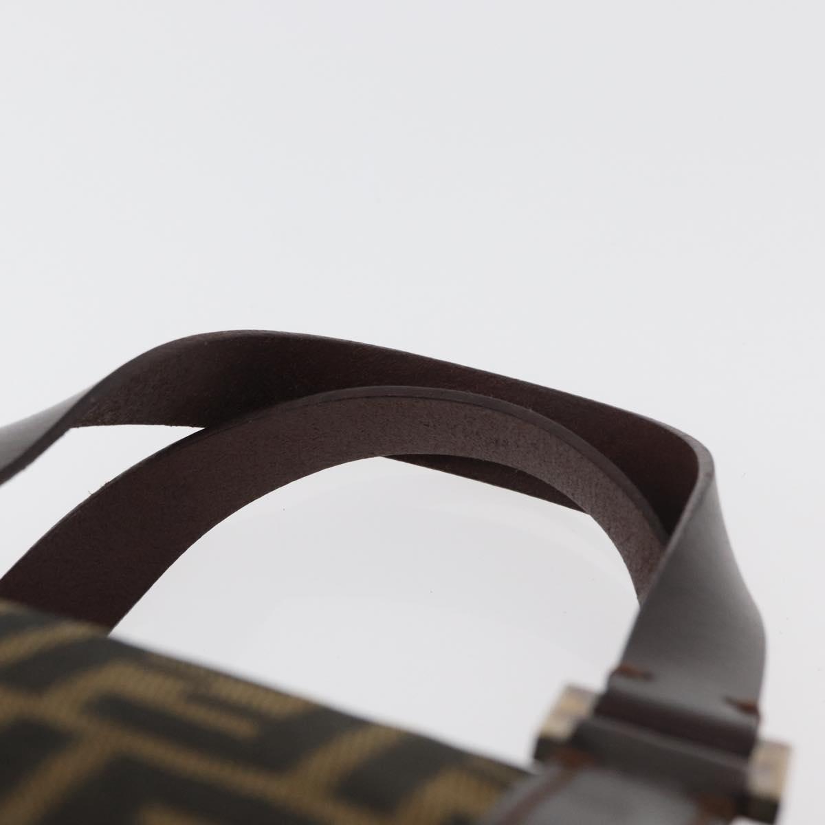 FENDI Zucca Canvas Hand Bag Black Brown