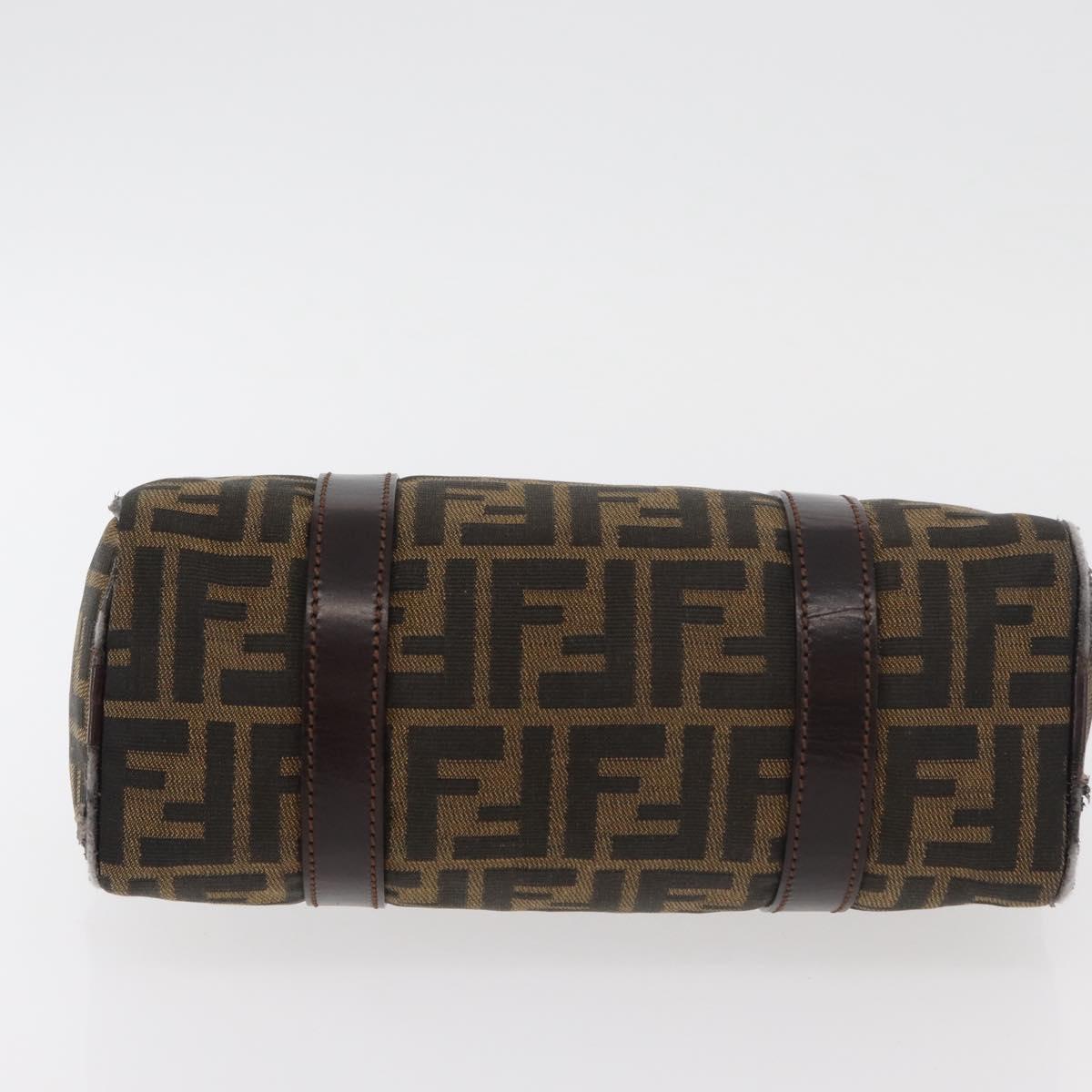 FENDI Zucca Canvas Hand Bag Black Brown