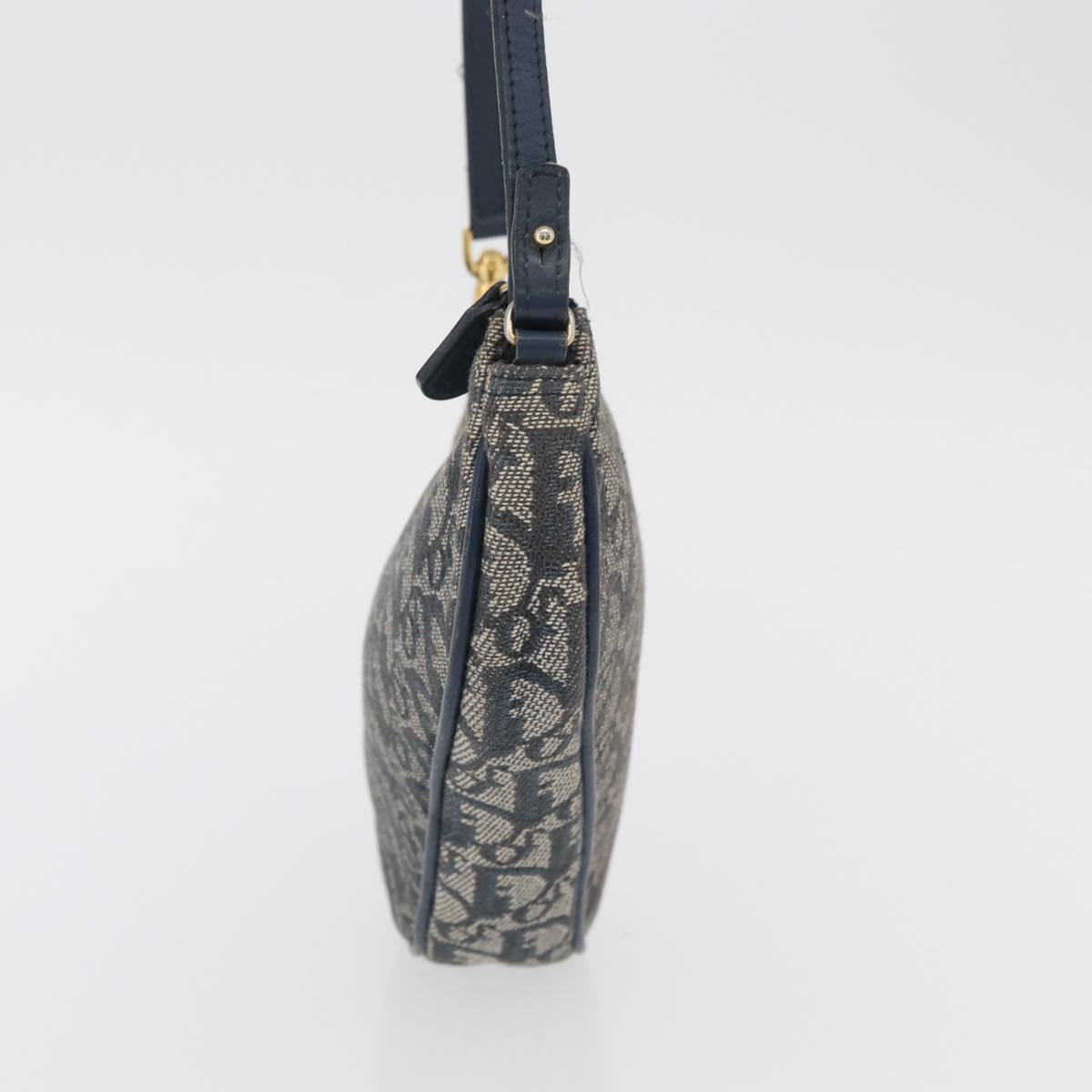 Christian Dior Trotter Canvas Accessory Pouch Navy Silver