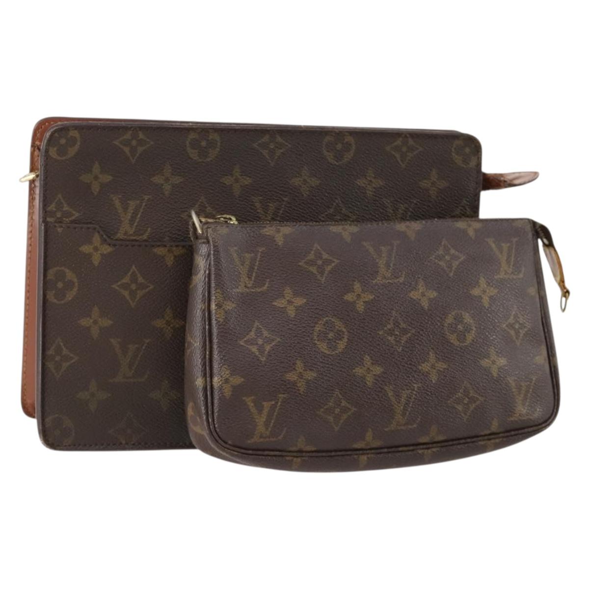Louis Vuitton Monogram Clutch Bag 2 Set LV