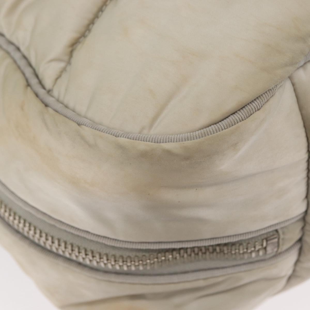 CHANEL Shoulder Bag Nylon Beige Silver CC