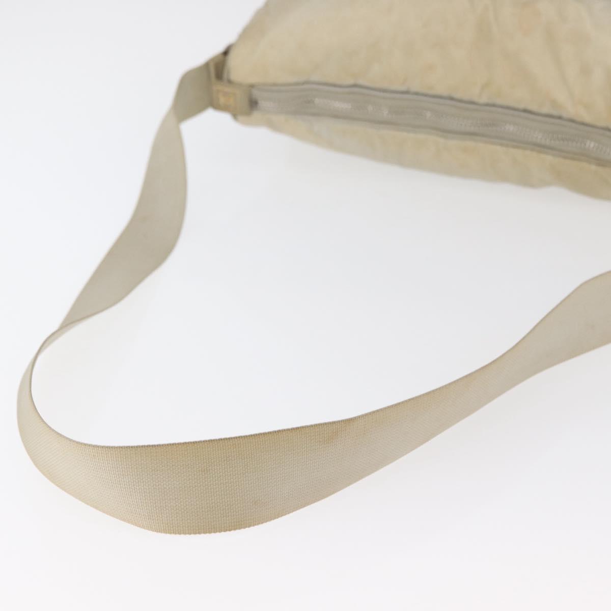 CHANEL Shoulder Bag Nylon Beige Silver CC