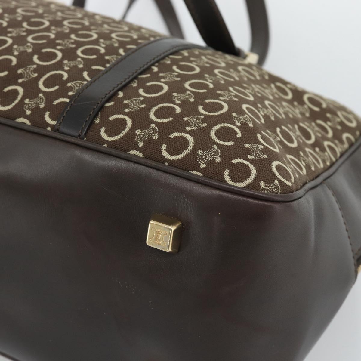 CELINE C Macadam Canvas Hand Bag Brown Gold
