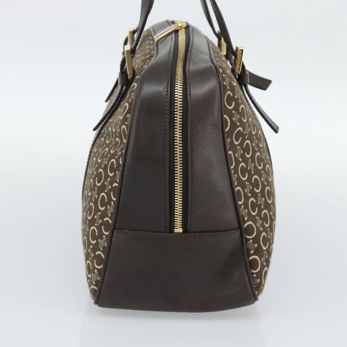 CELINE C Macadam Canvas Hand Bag Brown Gold