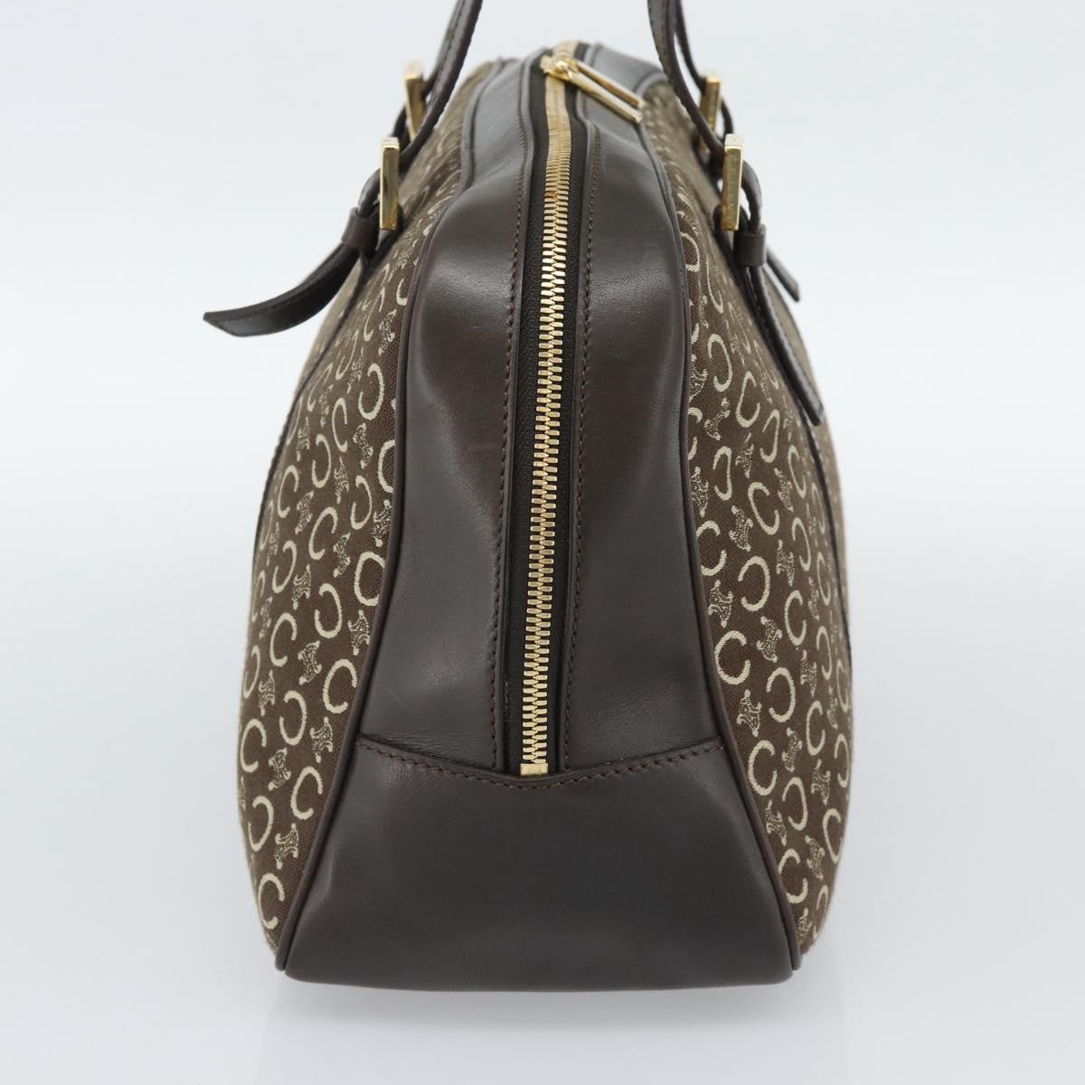 CELINE C Macadam Canvas Hand Bag Brown Gold
