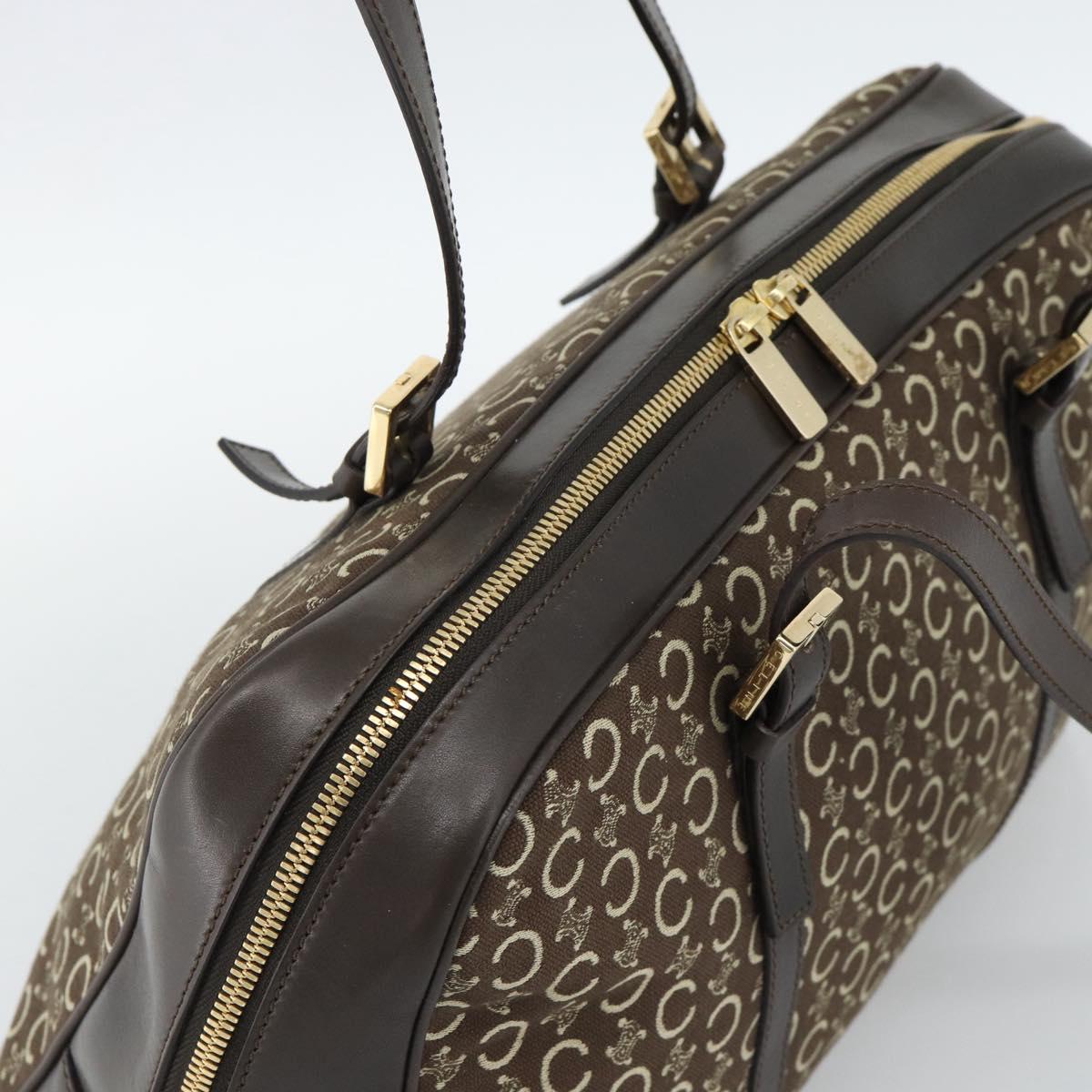 CELINE C Macadam Canvas Hand Bag Brown Gold