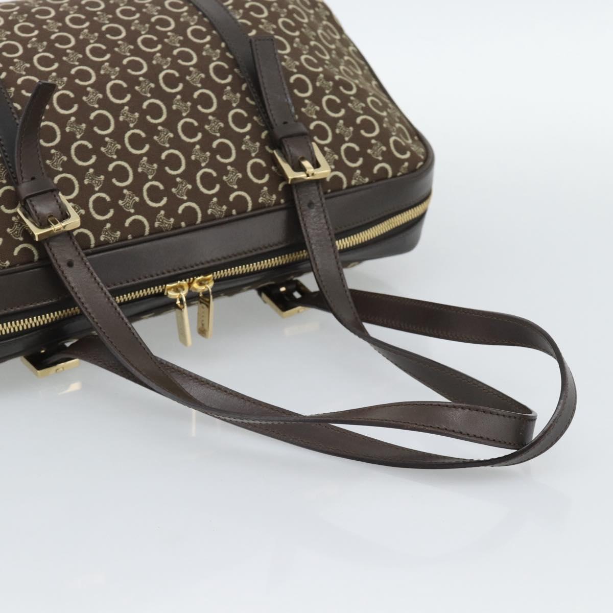 CELINE C Macadam Canvas Hand Bag Brown Gold