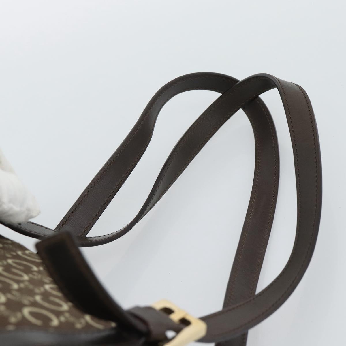 CELINE C Macadam Canvas Hand Bag Brown Gold