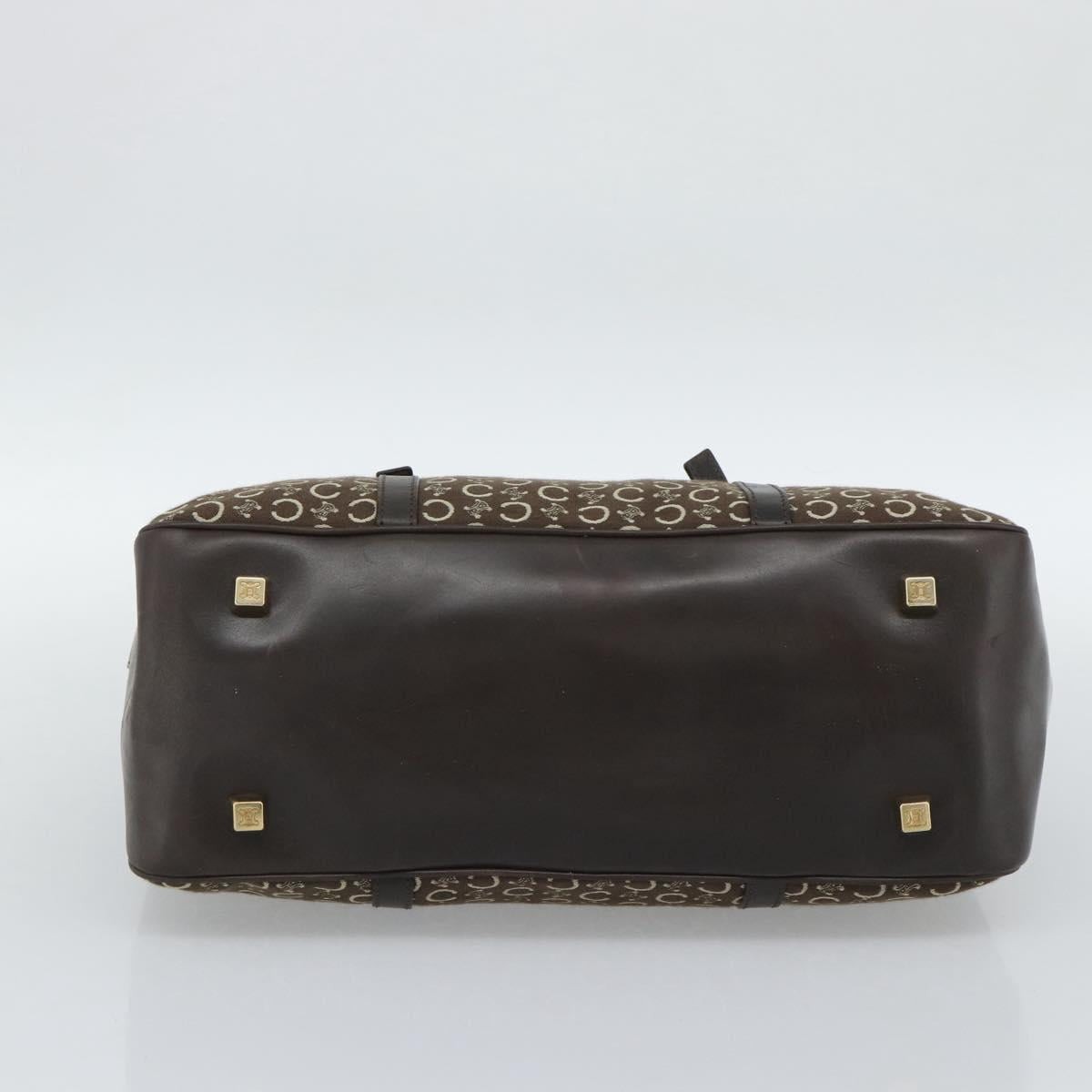 CELINE C Macadam Canvas Hand Bag Brown Gold
