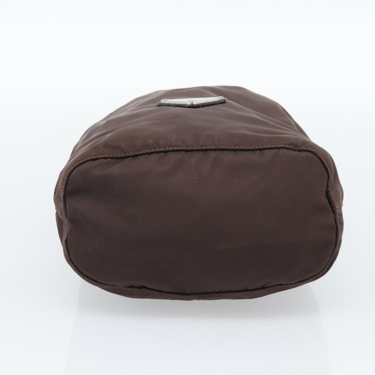 PRADA Pouch Nylon Brown Silver