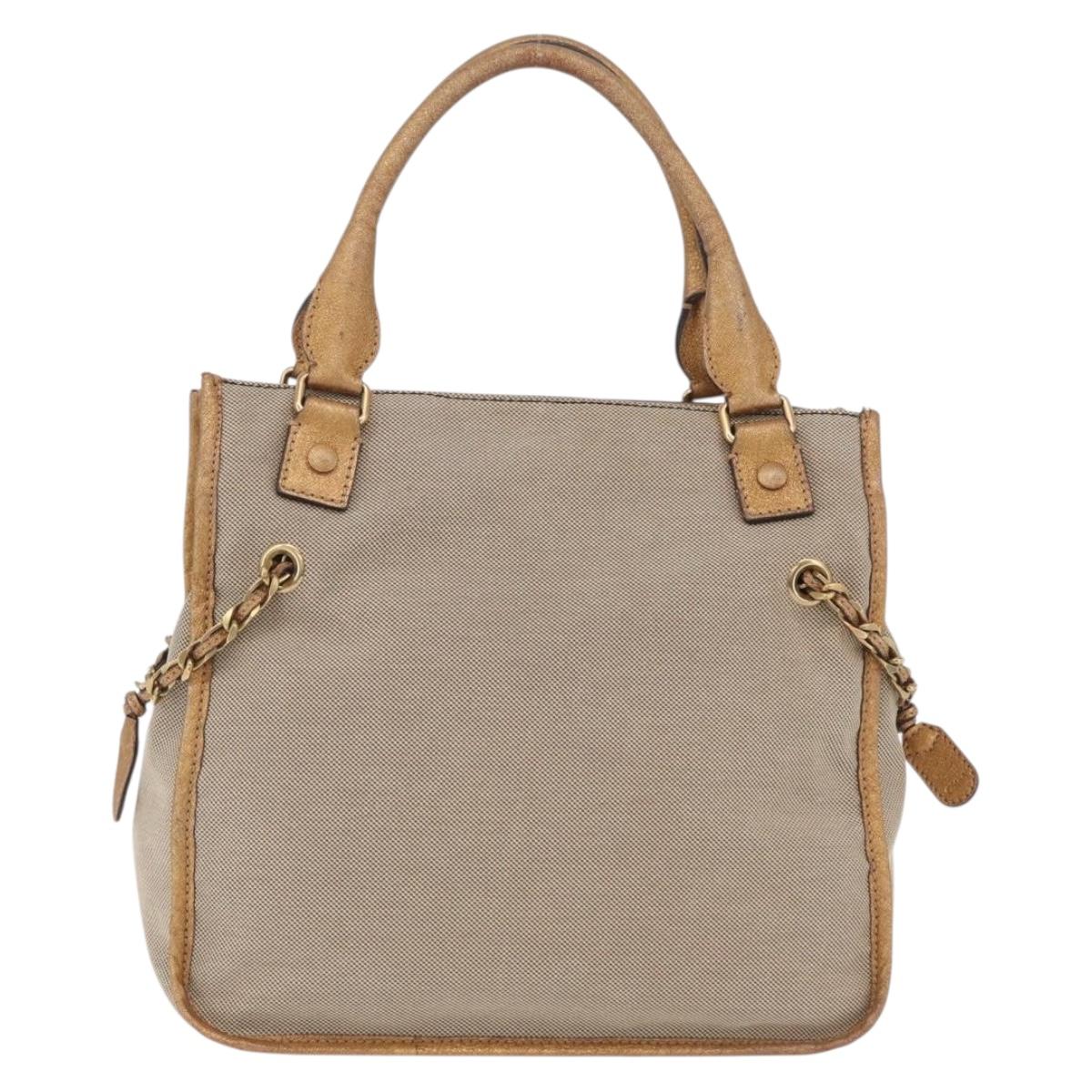 Chloe Harley Hand Bag Canvas Beige Gold