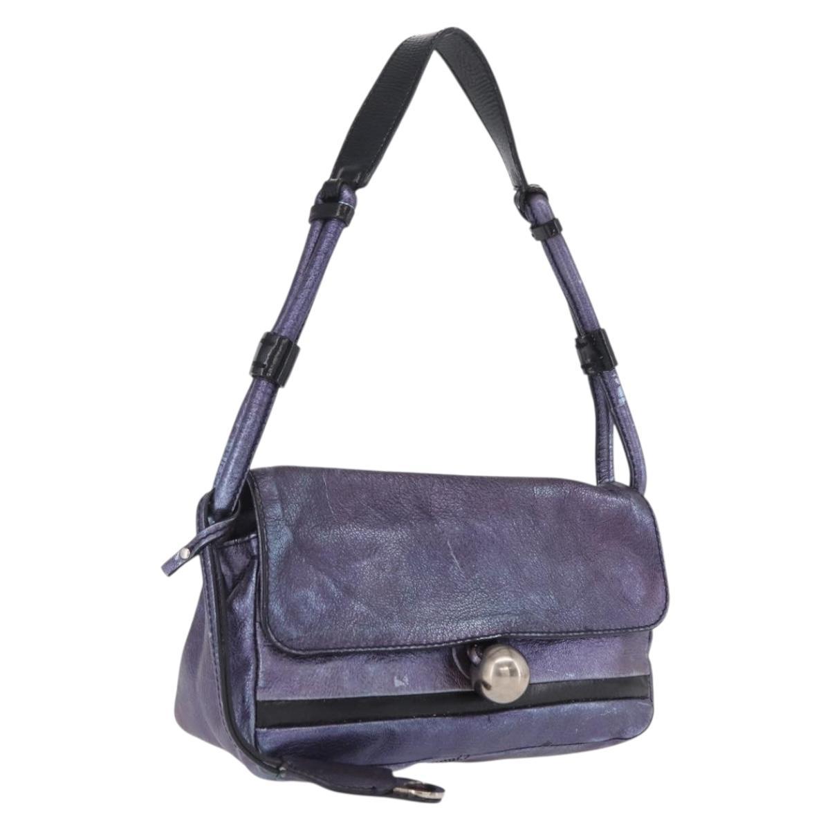 Chloe Shoulder Bag Leather Purple