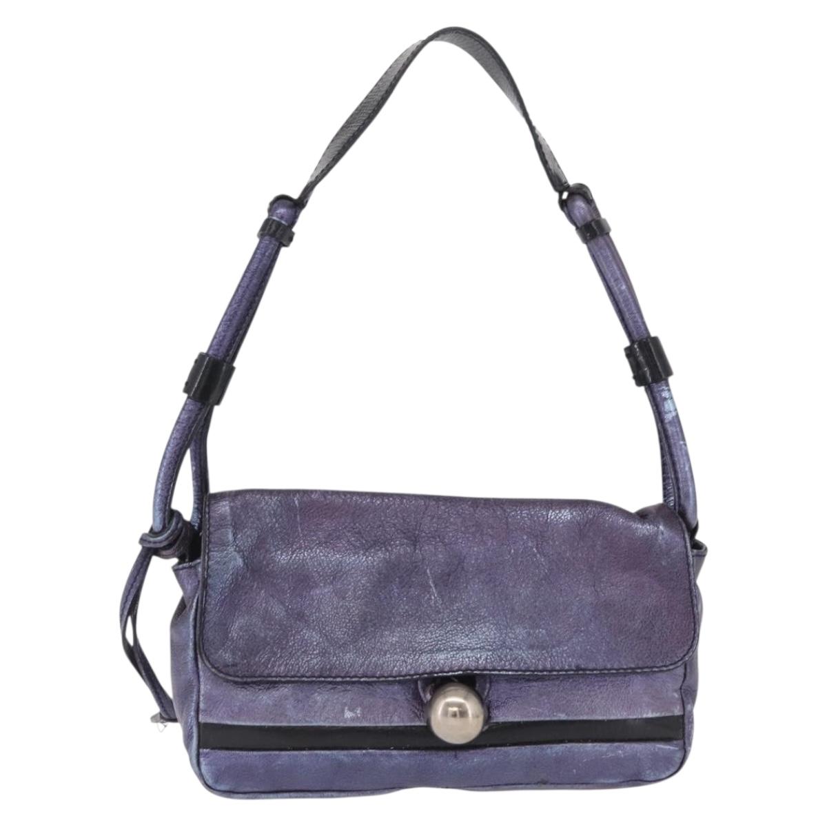 Chloe Shoulder Bag Leather Purple
