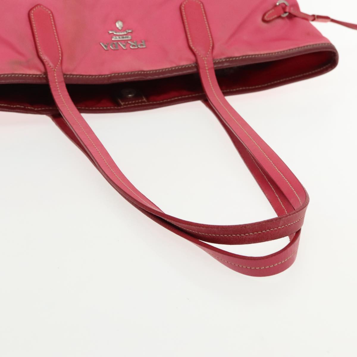 PRADA Tote Bag Nylon Pink Silver