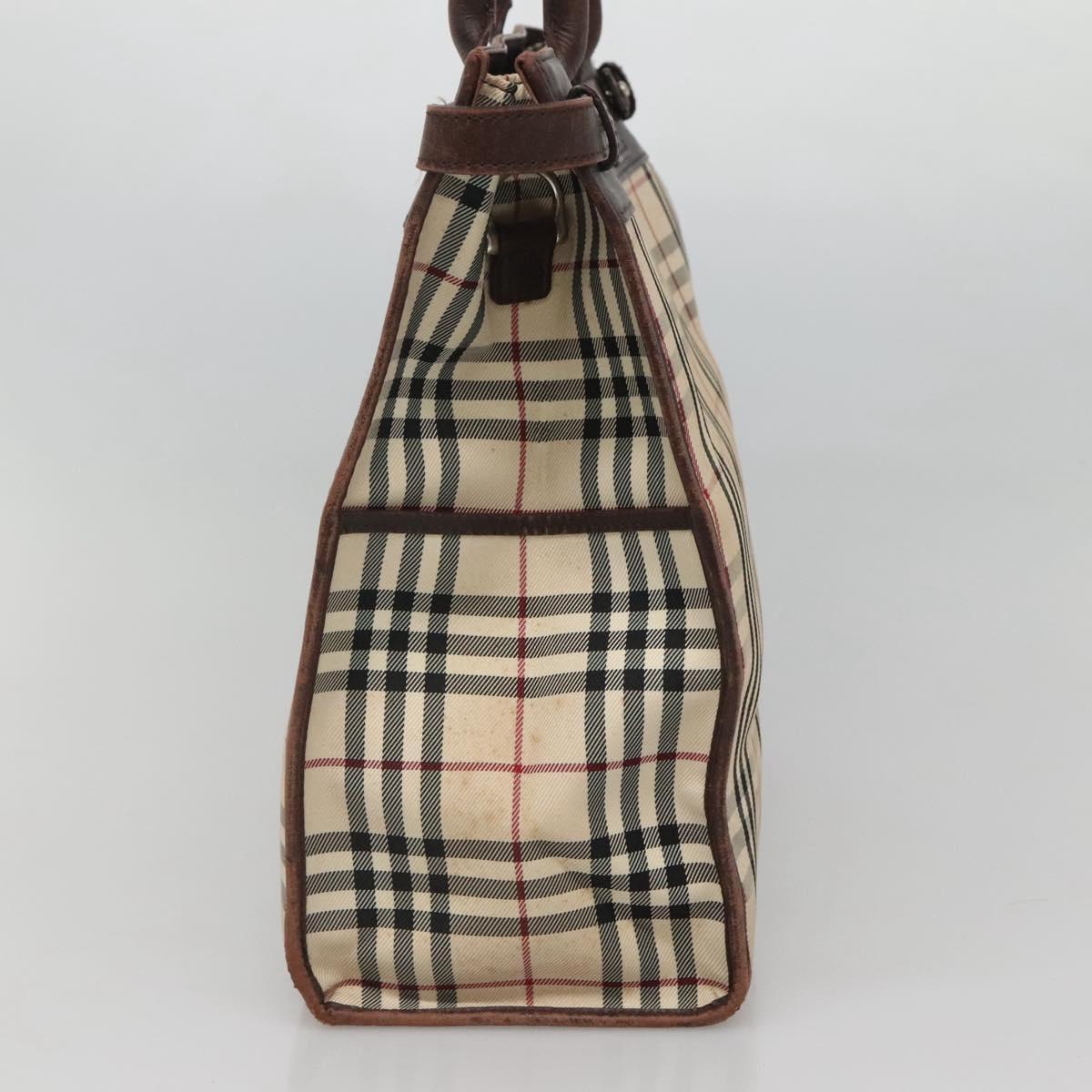 BURBERRY Nova Check Hand Bag Canvas Beige