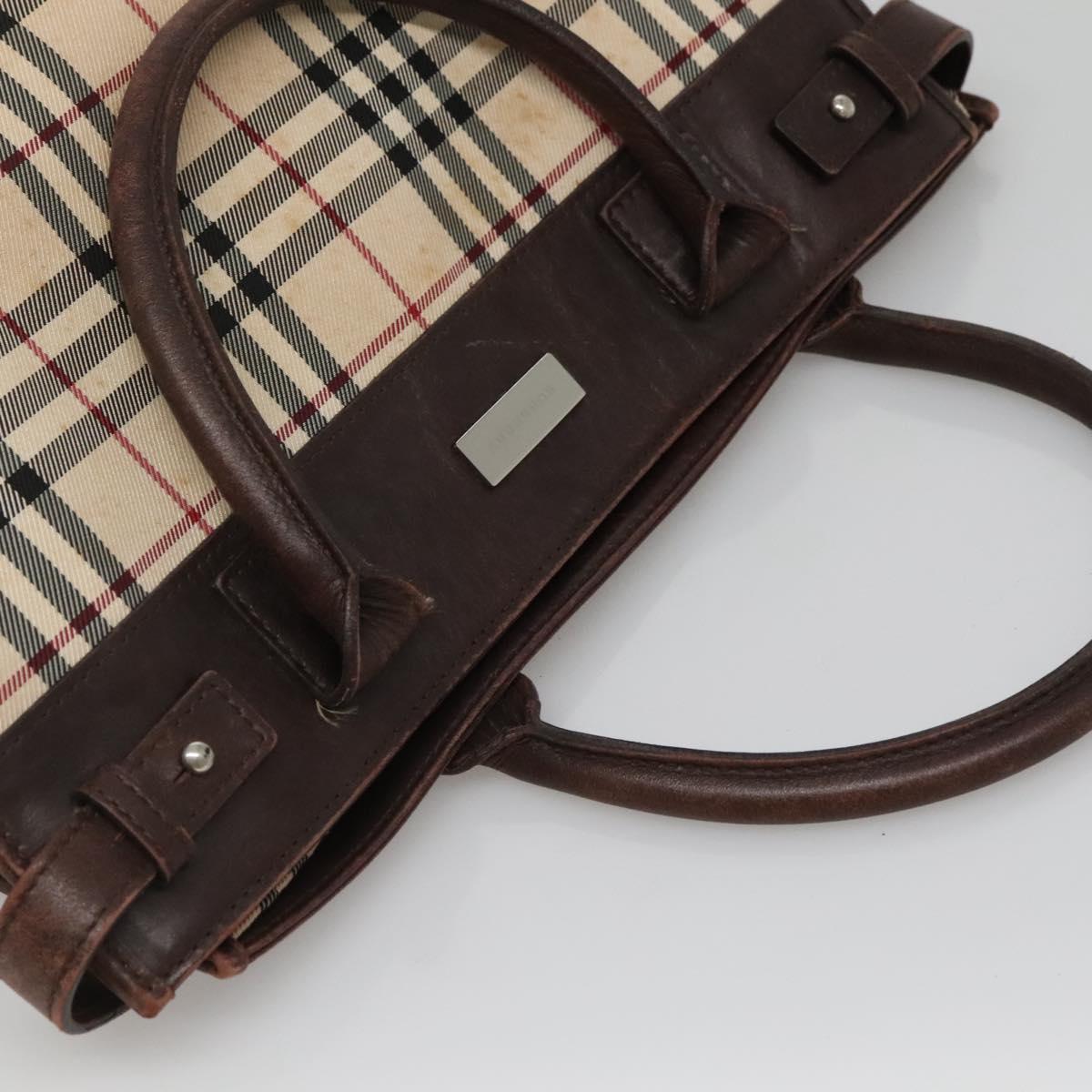 BURBERRY Nova Check Hand Bag Canvas Beige