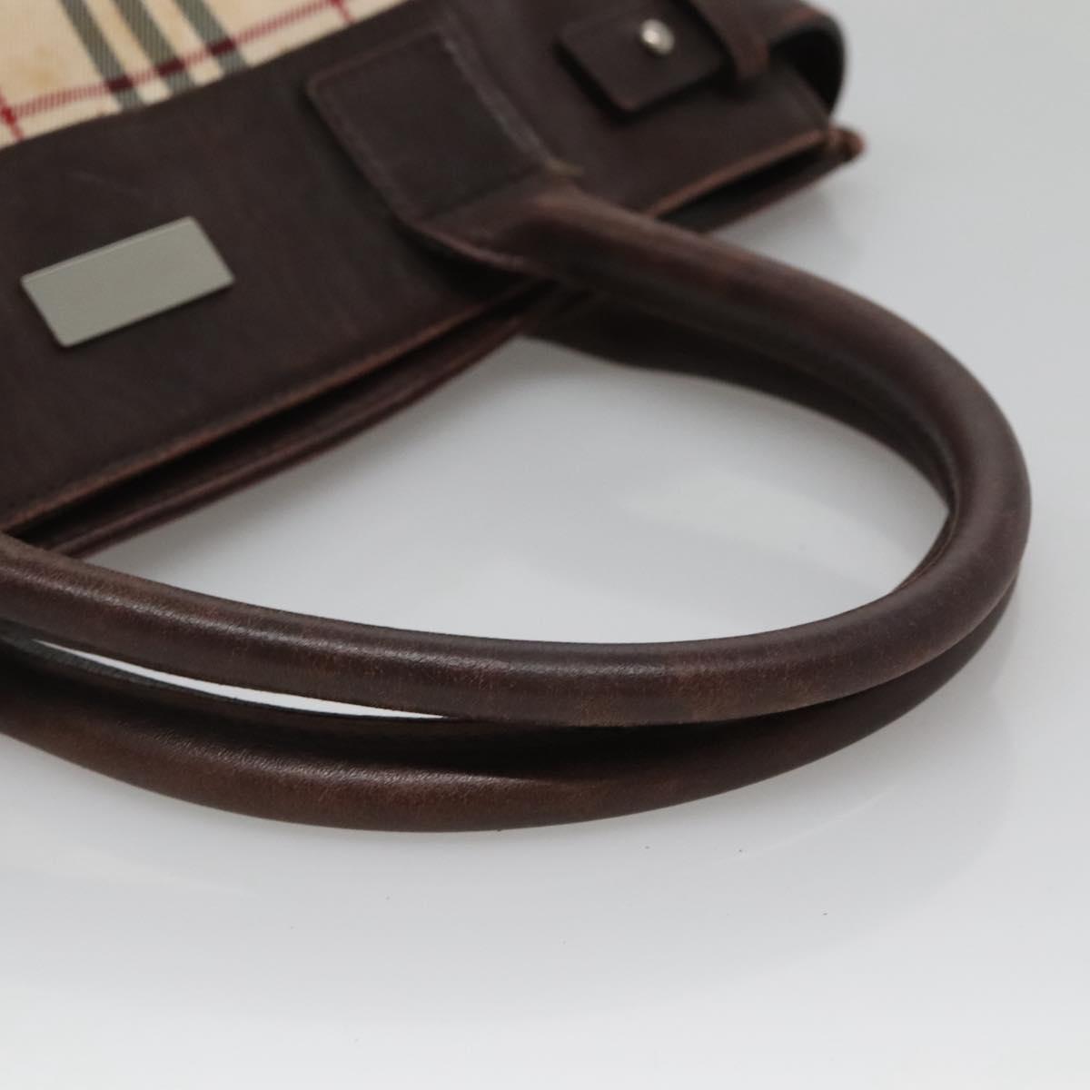 BURBERRY Nova Check Hand Bag Canvas Beige