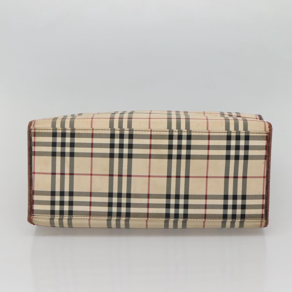 BURBERRY Nova Check Hand Bag Canvas Beige