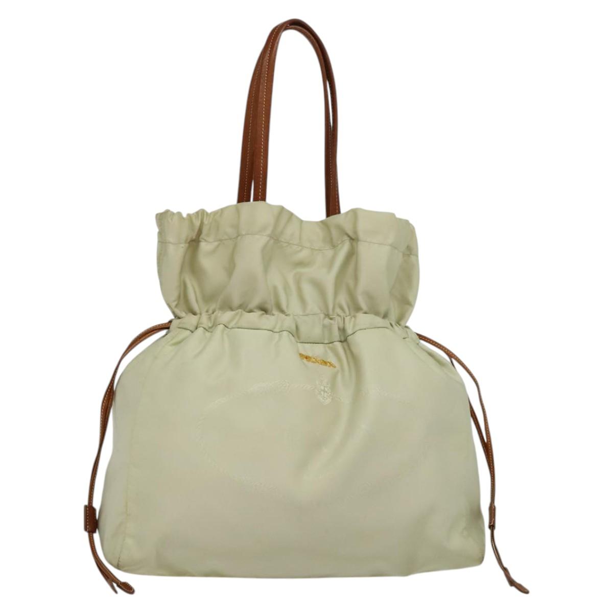 PRADA Shoulder Bag Nylon Beige Gold