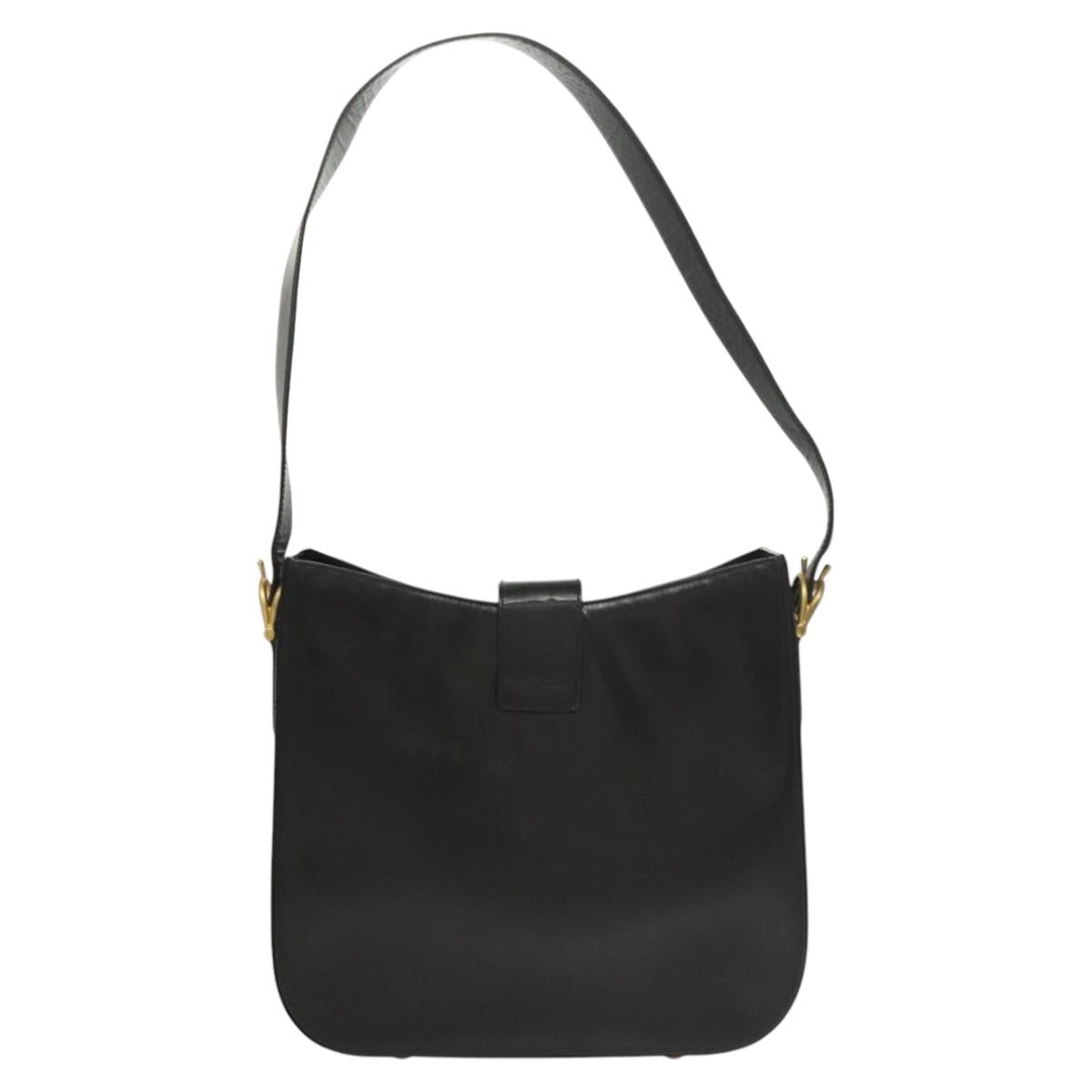 CELINE Shoulder Bag Leather Black Gold