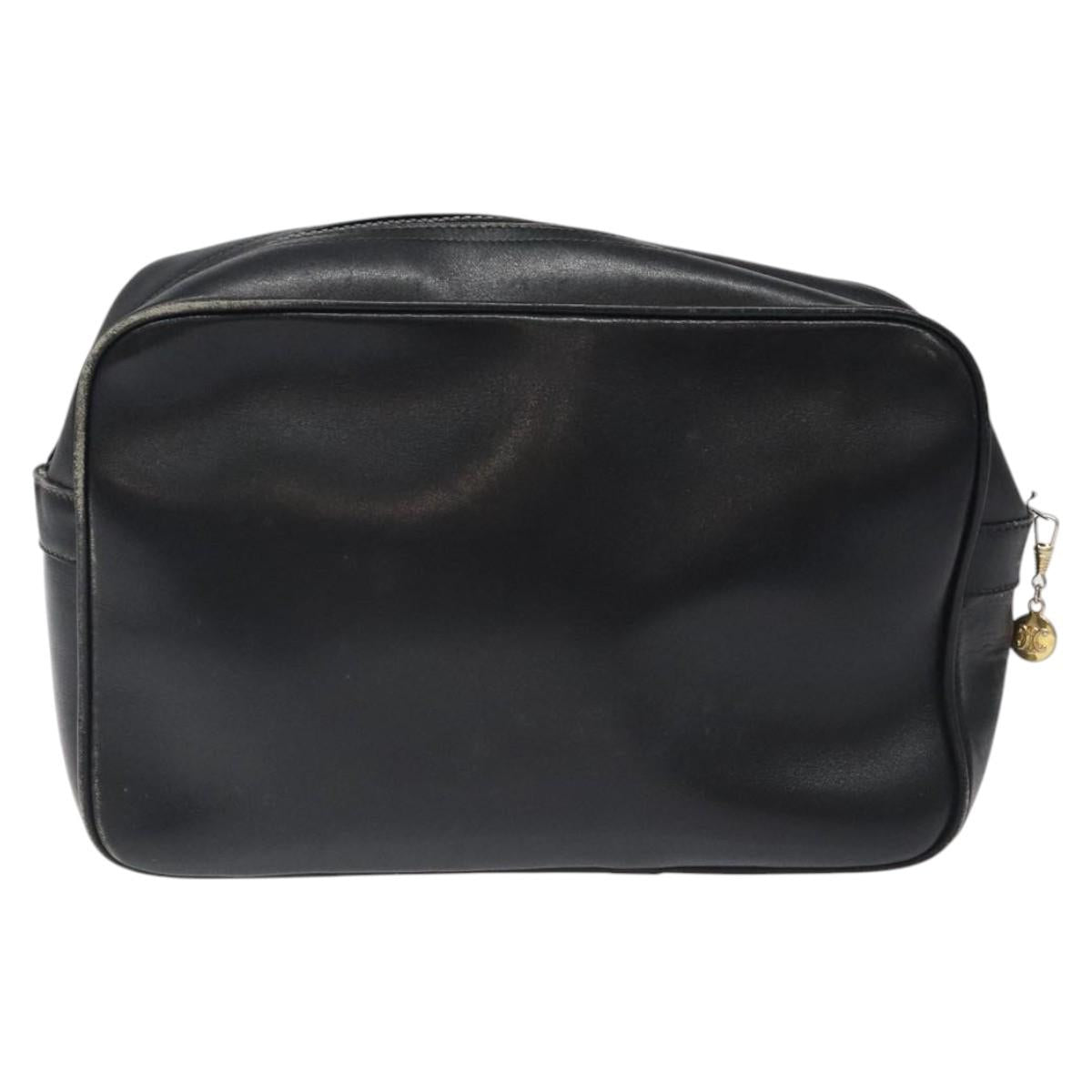 CELINE Clutch Bag Leather Black