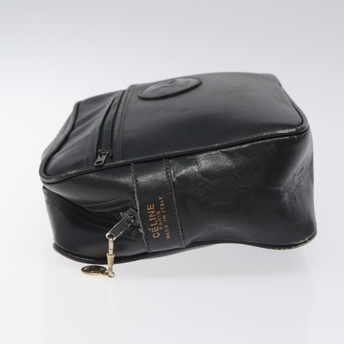CELINE Clutch Bag Leather Black