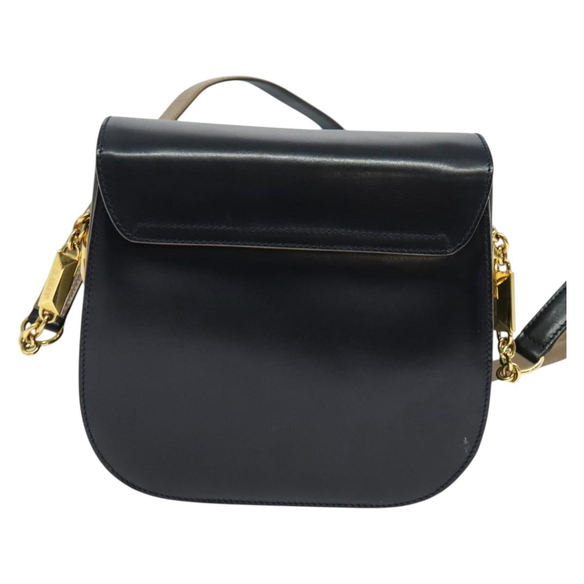 BALLY Shoulder Bag Leather Black Gold