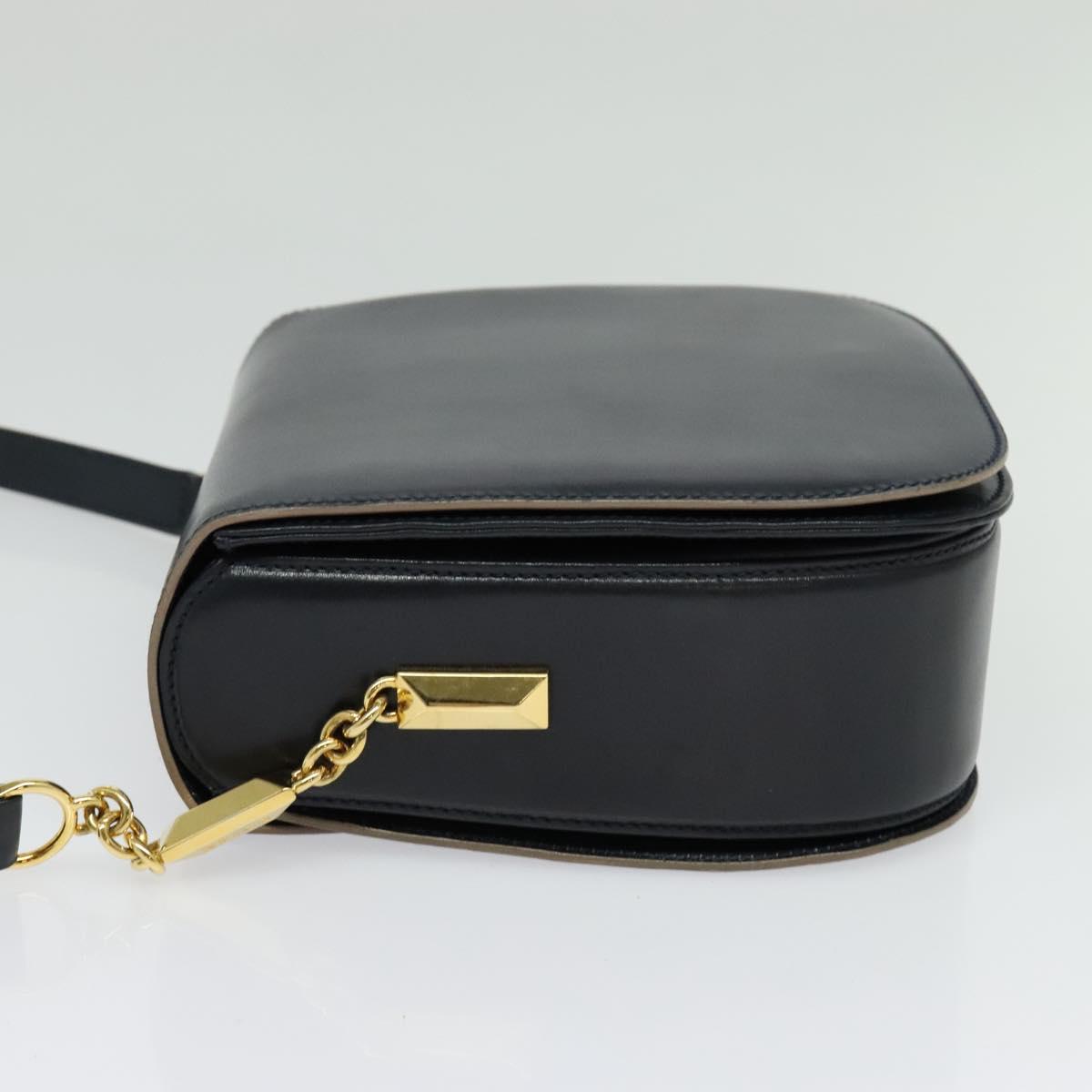 BALLY Shoulder Bag Leather Black Gold