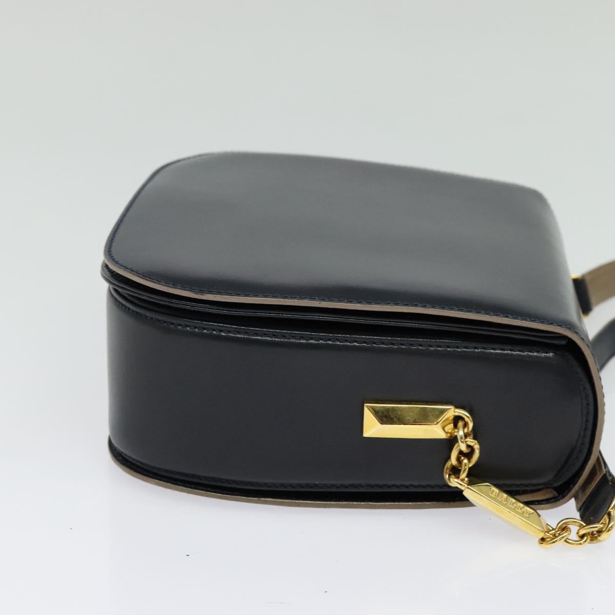 BALLY Shoulder Bag Leather Black Gold