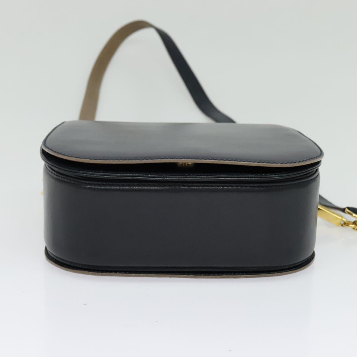 BALLY Shoulder Bag Leather Black Gold