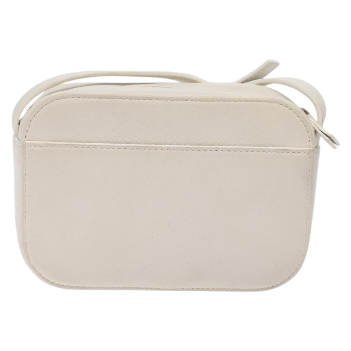 BALENCIAGA Shoulder Bag Leather White Silver