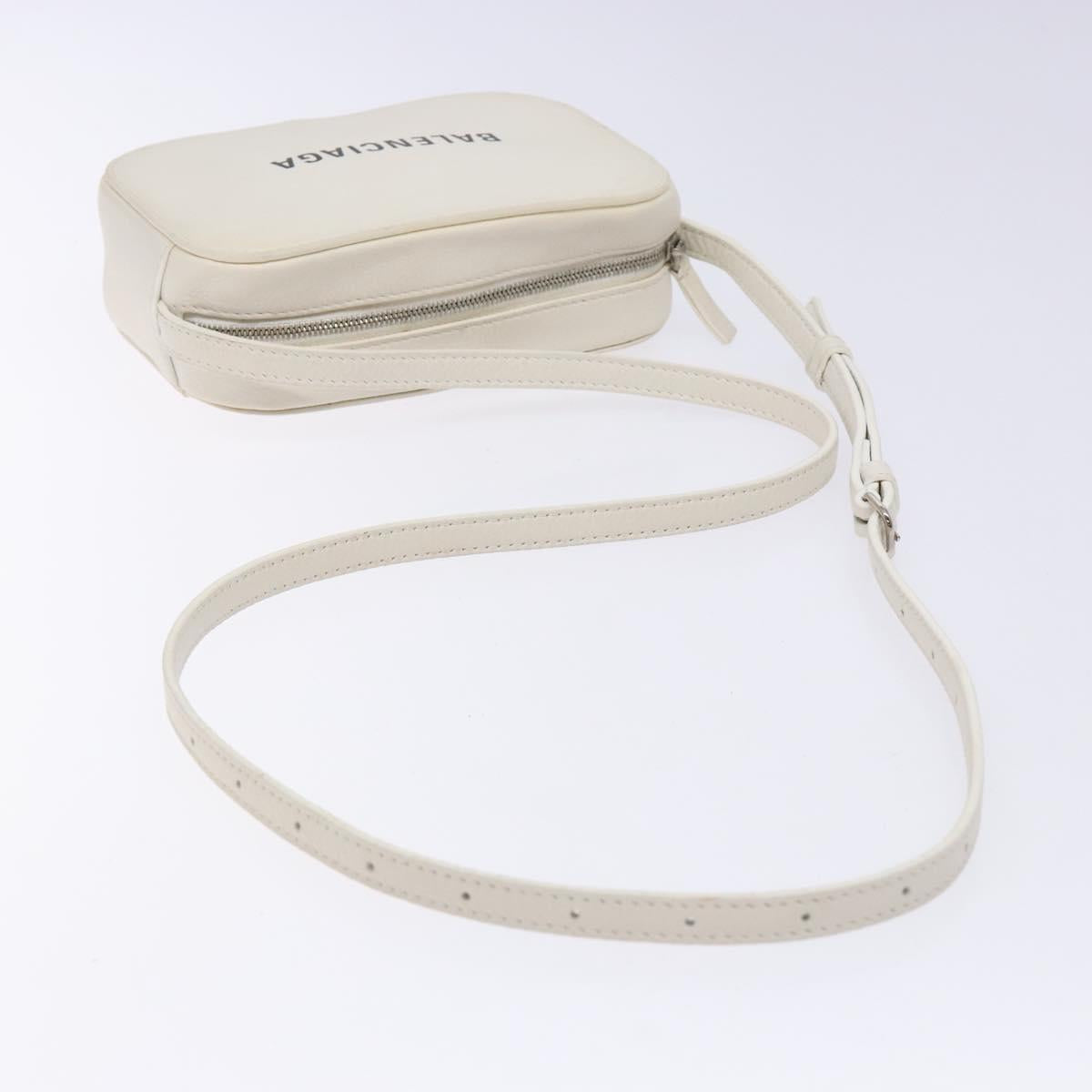 BALENCIAGA Shoulder Bag Leather White Silver