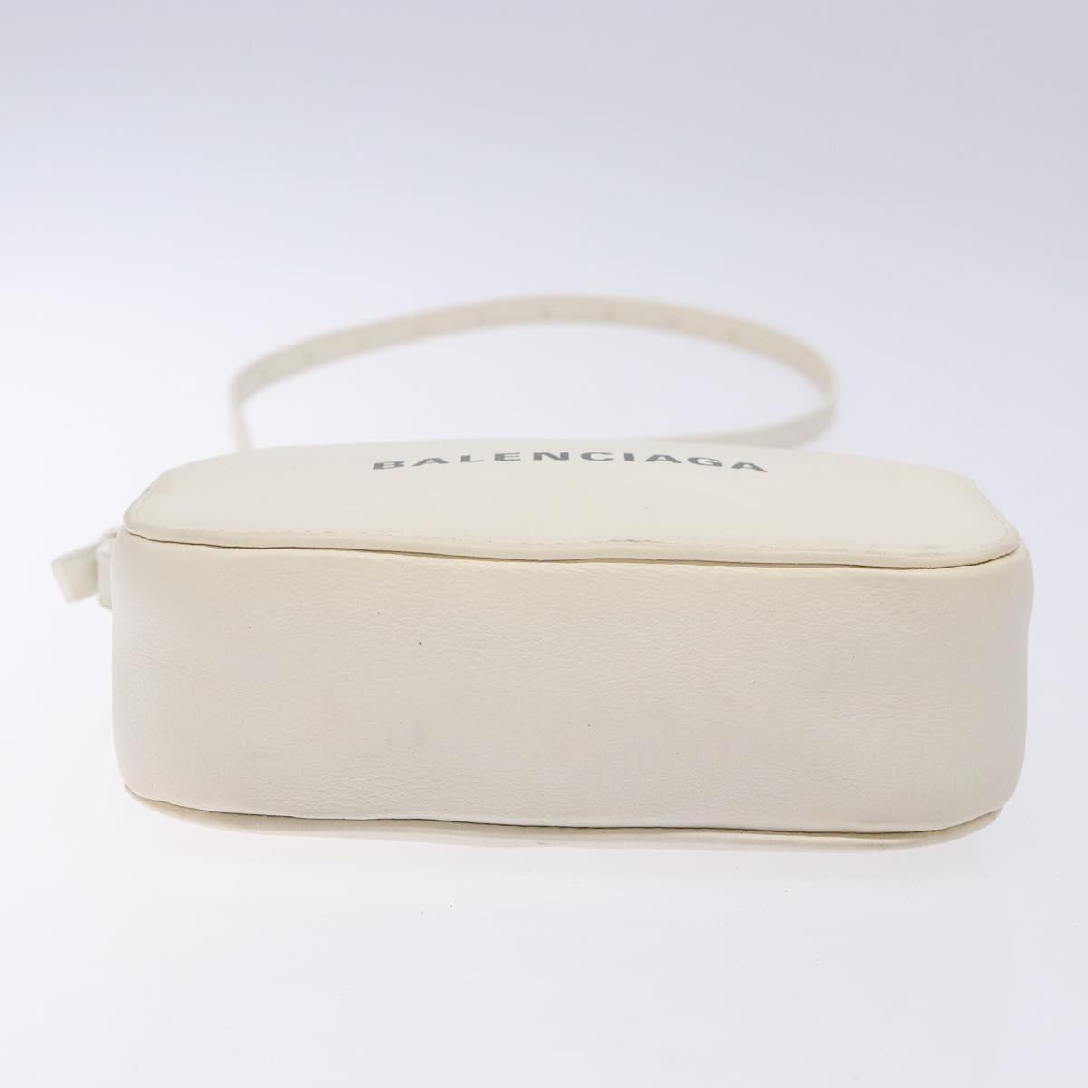 BALENCIAGA Shoulder Bag Leather White Silver