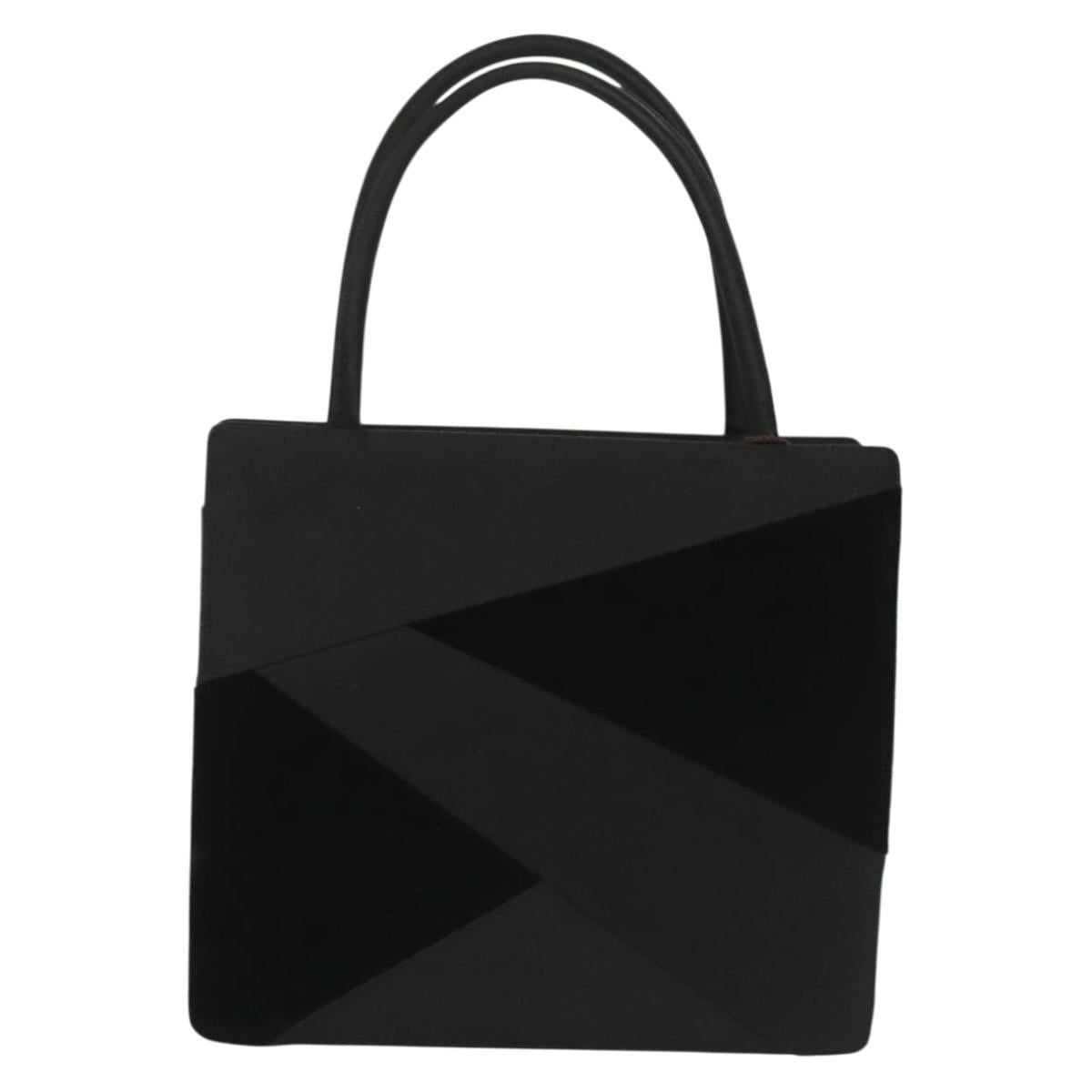 BOTTEGA VENETA Hand Bag Velor Black Silver