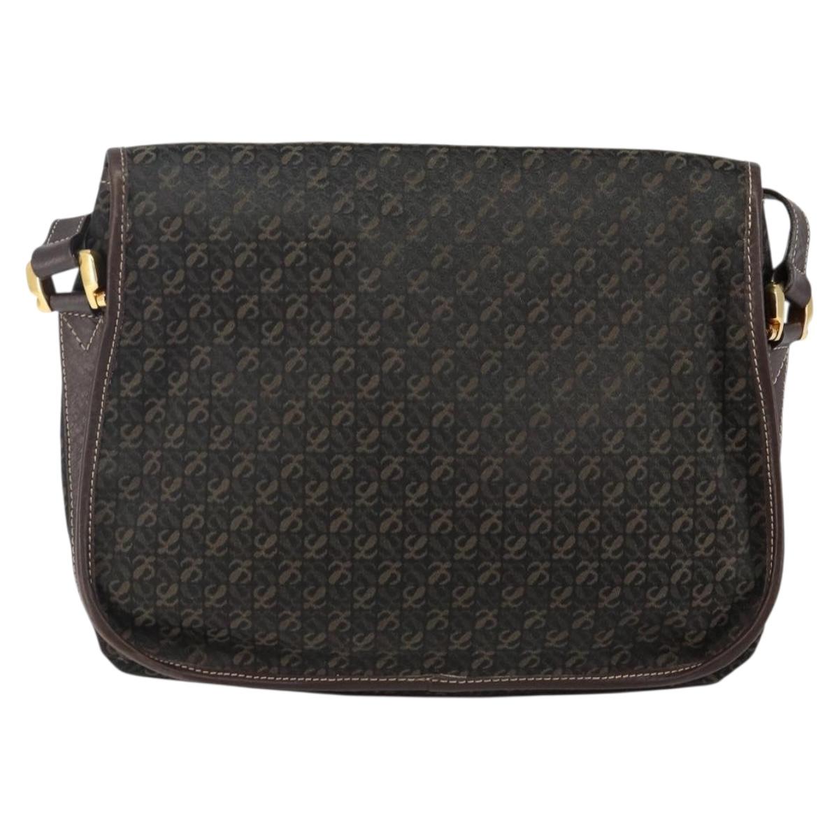 LOEWE Anagram Shoulder Bag Canvas Brown Gold